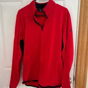 Under Armour Red Half-Zip Pullover with Black Accents
